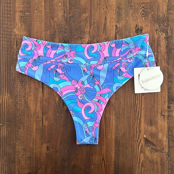 Kulani Kinis Other - Kulani Kinis High Waist Cheeky Swim Bottoms in Razzleberry